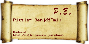 Pittler Benjámin névjegykártya